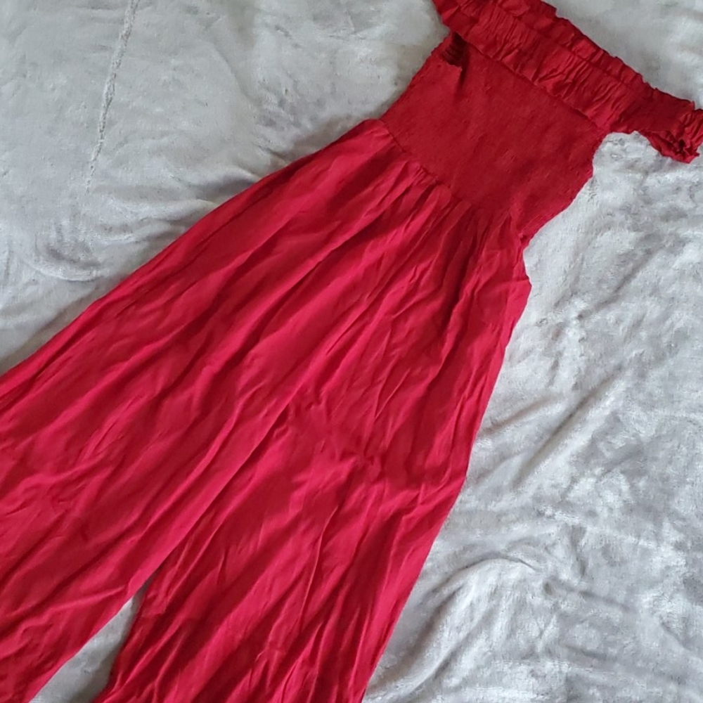 Off the Shoulder Wide Leg Jumper